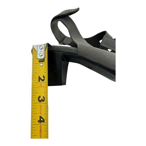 MUNRO "ABBY" GRAY NUBUCK LATTICE CUT SLINGBACK BLOCK HEELS SIZE 10.5M - Picture 7 of 8